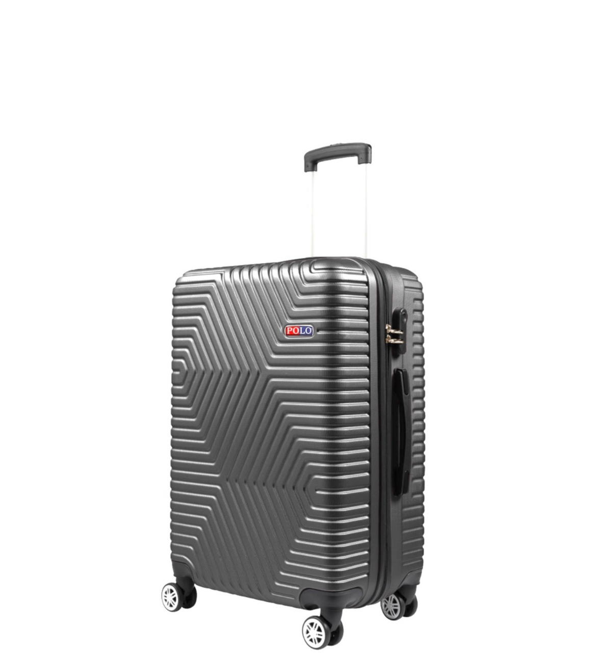 Чемодан Polo ПК002-М поликарбонат на 4-х двойных колесах средний М 70 л Графит Чемодан Polo ПК002-М поликарбонат на 4-х двойных колесах средний М 70 л Графит