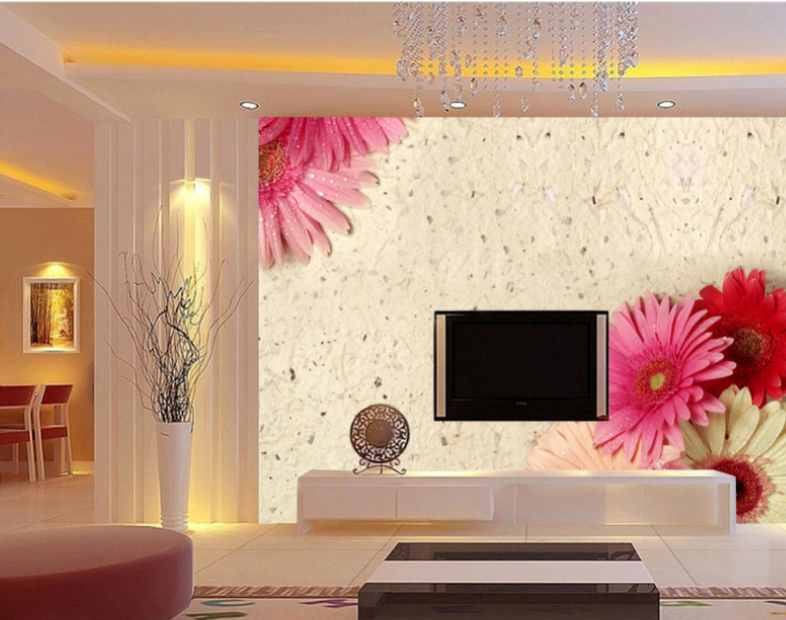 Фотообои 3D флизелиновые цветочные для спальни/зала/кухни Герберы
