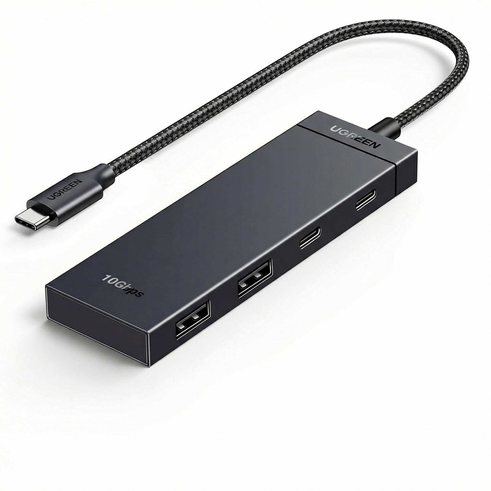 USB-хаб Type-C UGREEN CM806 2xUSB-A/2xUSB-C/15 см Темно-серый (35583)