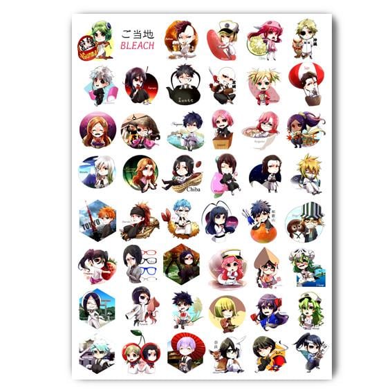 Стикеры аниме Блич А3 лист (stik_177)
