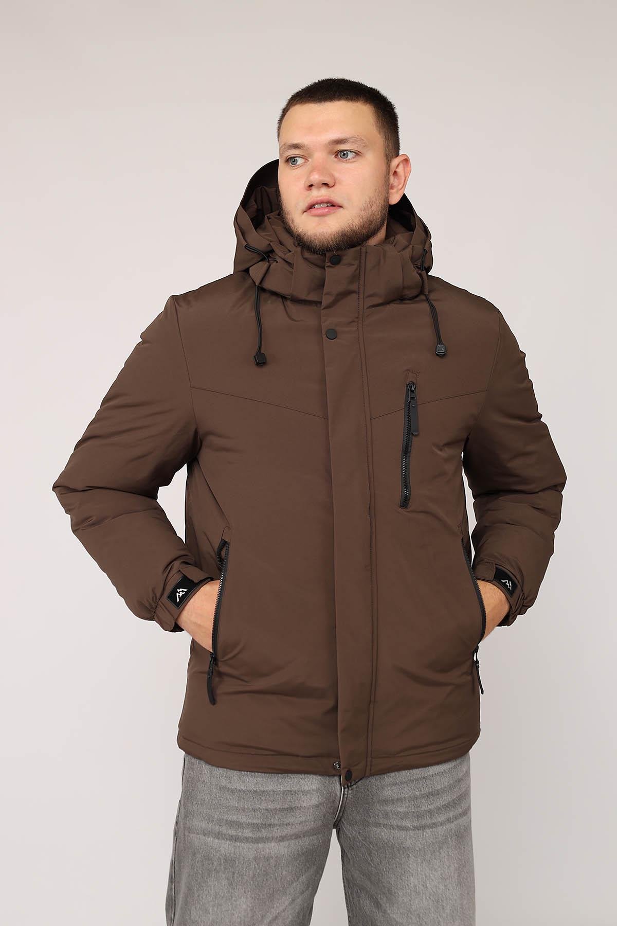 Куртка мужская ЦБ-00276129 р. 52 Темно-коричневый (28422302)