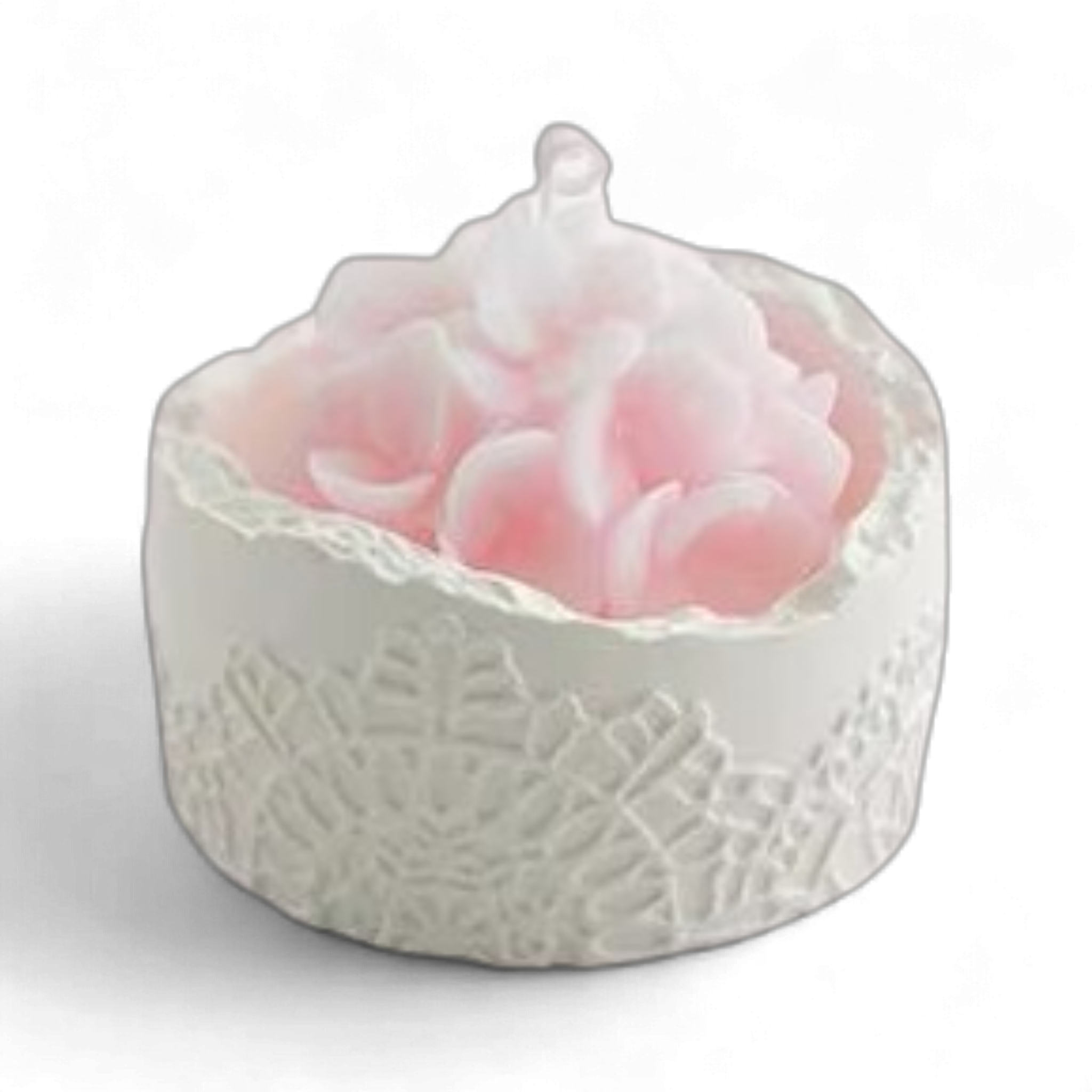 Аромасвеча JYX в гипсовой чаше фруктовый аромат в подарочной коробке Гортензия Розовая (0019)