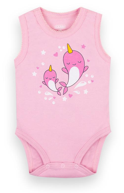 Боди детское хлопковое с коротким рукавом для девочки на кнопках Gabbi Gabbi BD-21-5-3 Моя принцесса Розовый 80 см (12622)