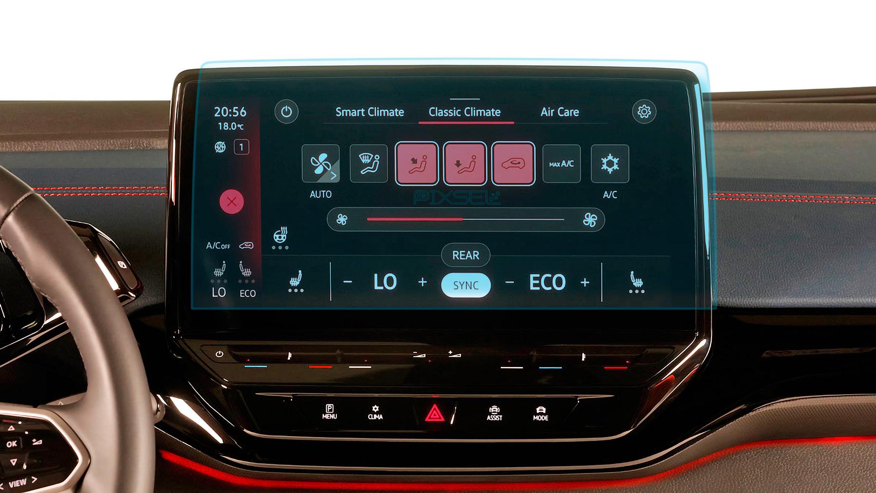 Захисне скло Pixsel гібридне матове на монітор Volkswagen ID/5 13,3“ 2022