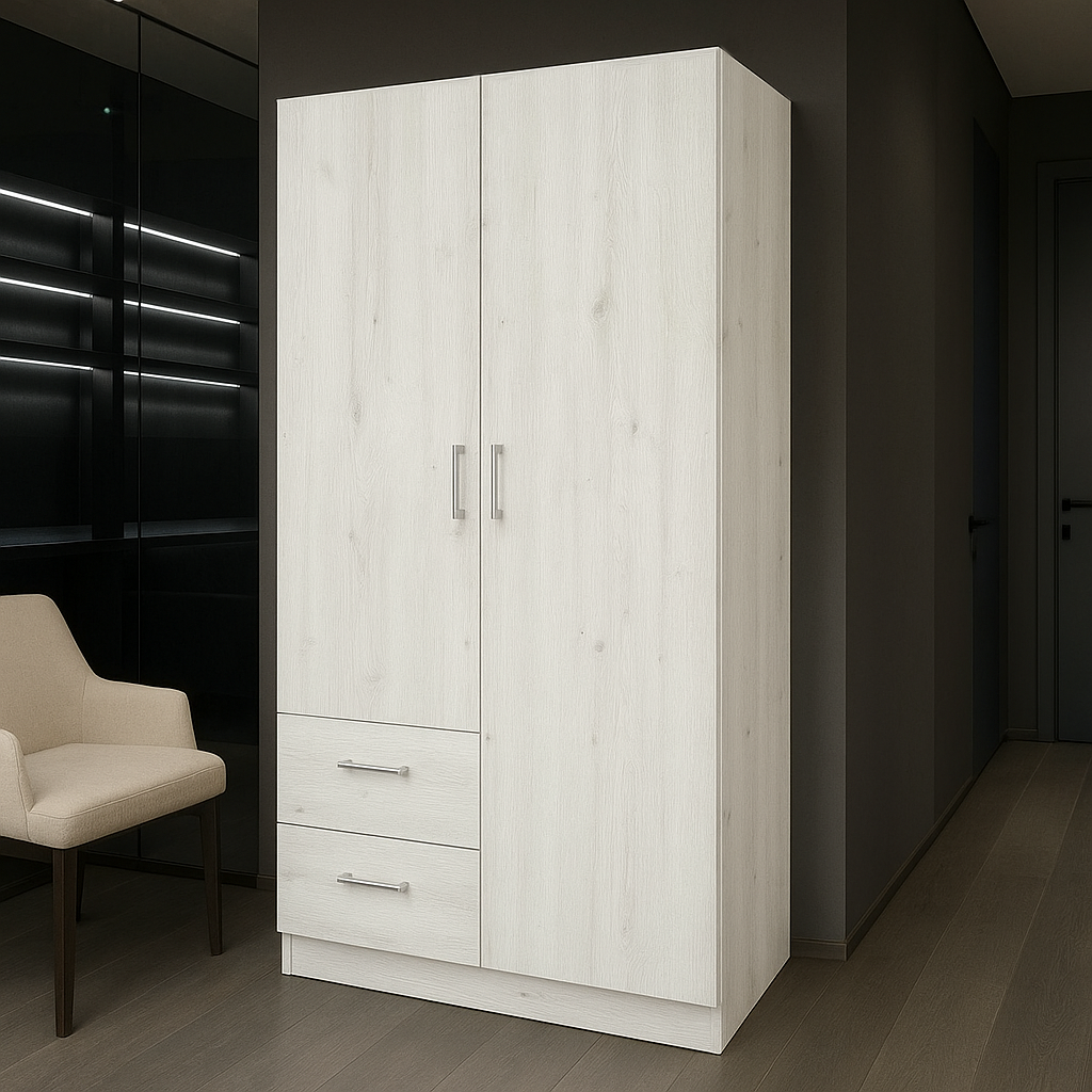 Шкаф распашной ШР3 SENAM 2600х1000х450 мм ДСП Дуб Крафт Белый (ШР3.26.45.10.5)