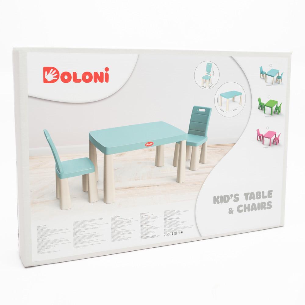 Набір дитячих меблів Doloni Toys 04680/7 столик та 2 стільці з пластику М'ятний (100-98-04680/7) - фото 4