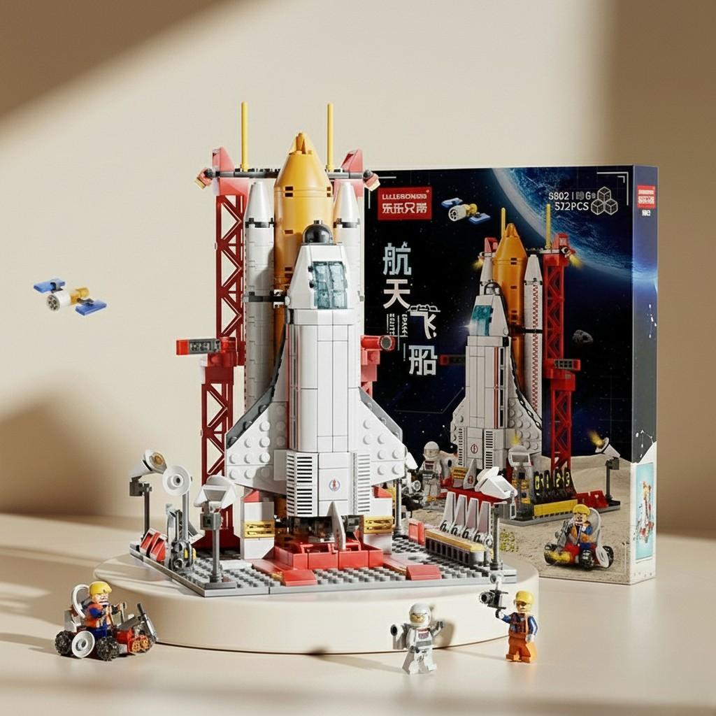 Дитячий конструктор Космічний шаттл на стартовій платформі 500 деталей Різнокольоровий