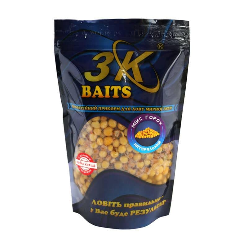 Прикорм 3KBaits Зерновий мікс 500 г Горох/Натуральний (3KB1038)