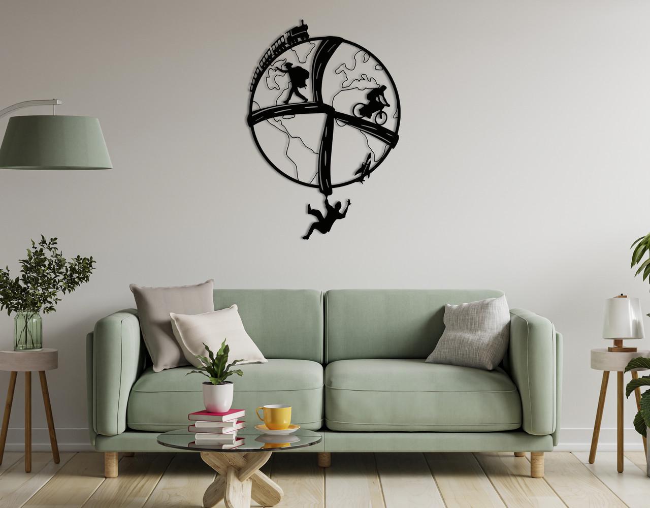 Декоративное панно на стену Upwood Decor Worldtravel 2 85,8х60 см Black (1566679871)