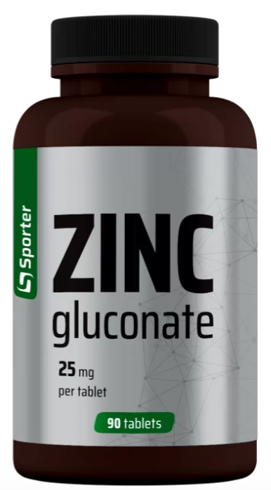 Цинк глюконат Sporter Zinc Gluconate 25 мг 90 таблеток