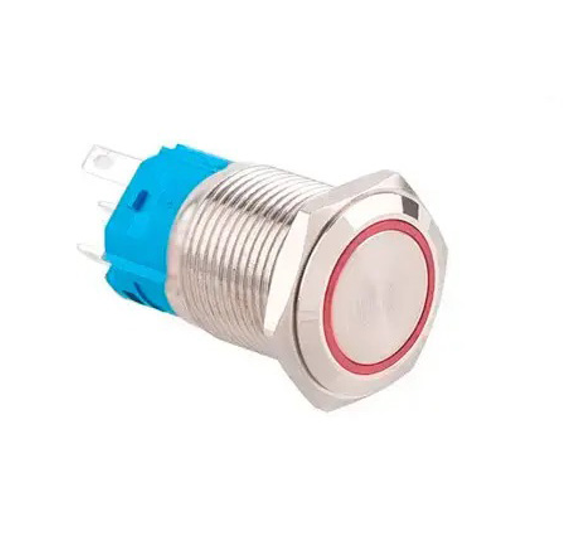 Кнопка управления фиксирующая 22 мм 22F-11EZ с красной LED подсветкой 5 pin 12-24V (7000007672) Кнопка управления фиксирующая 22 мм 22F-11EZ с красной LED подсветкой 5 pin 12-24V (7000007672)