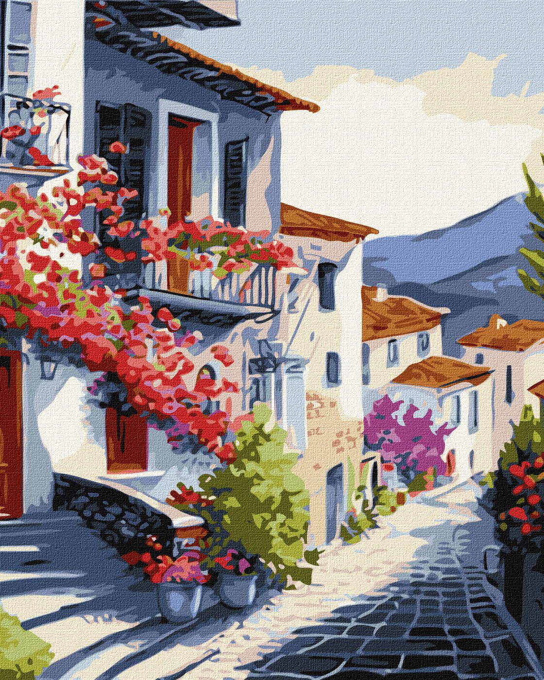 Картина по номерам Идейка Поселок у подножия гор 40x50 см (KH3638)