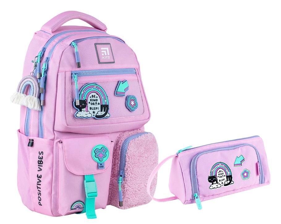 Рюкзак школьный подростковый Kite Education teens с пеналом (202781)