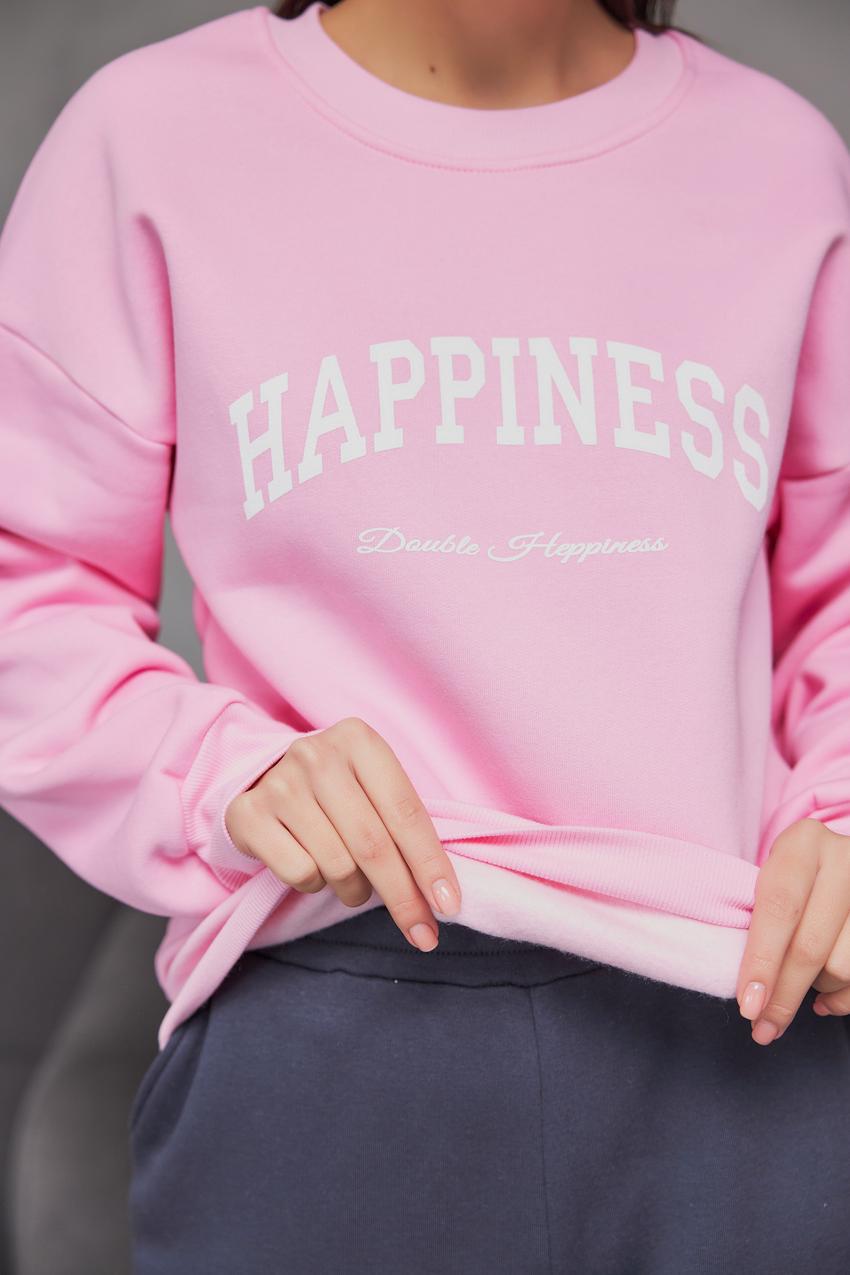 Свитшот женский Happiness М132.4/1 начос XL Розовый (594-1-63) - фото 2 Свитшот женский Happiness М132.4/1 начос XL Розовый (594-1-63) - фото 2
