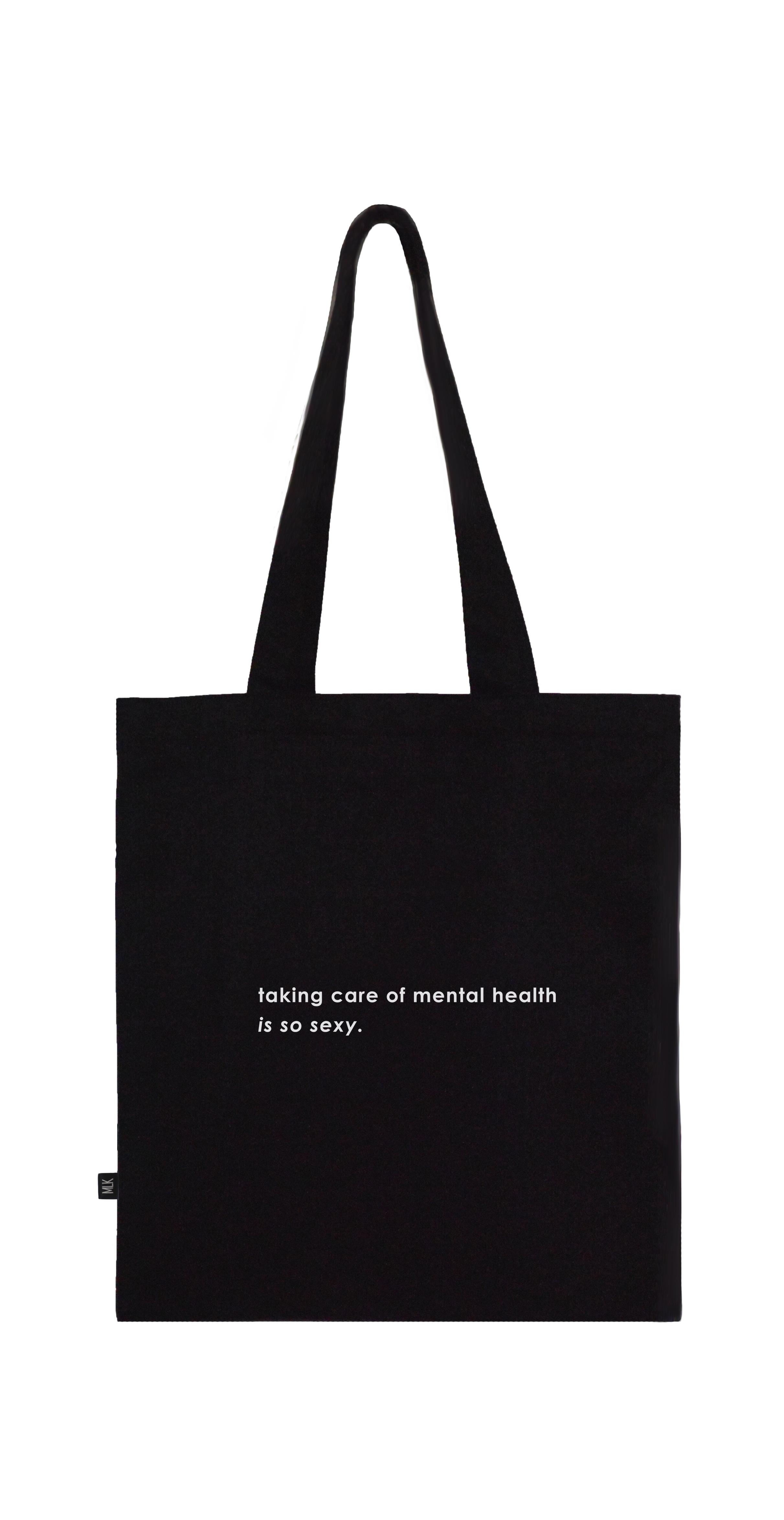 Еко-сумка MLK "taking care of mental health is so sexy " Чорний