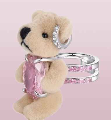 Кольцо Плюшевый медведь со стразами (2565506105)
