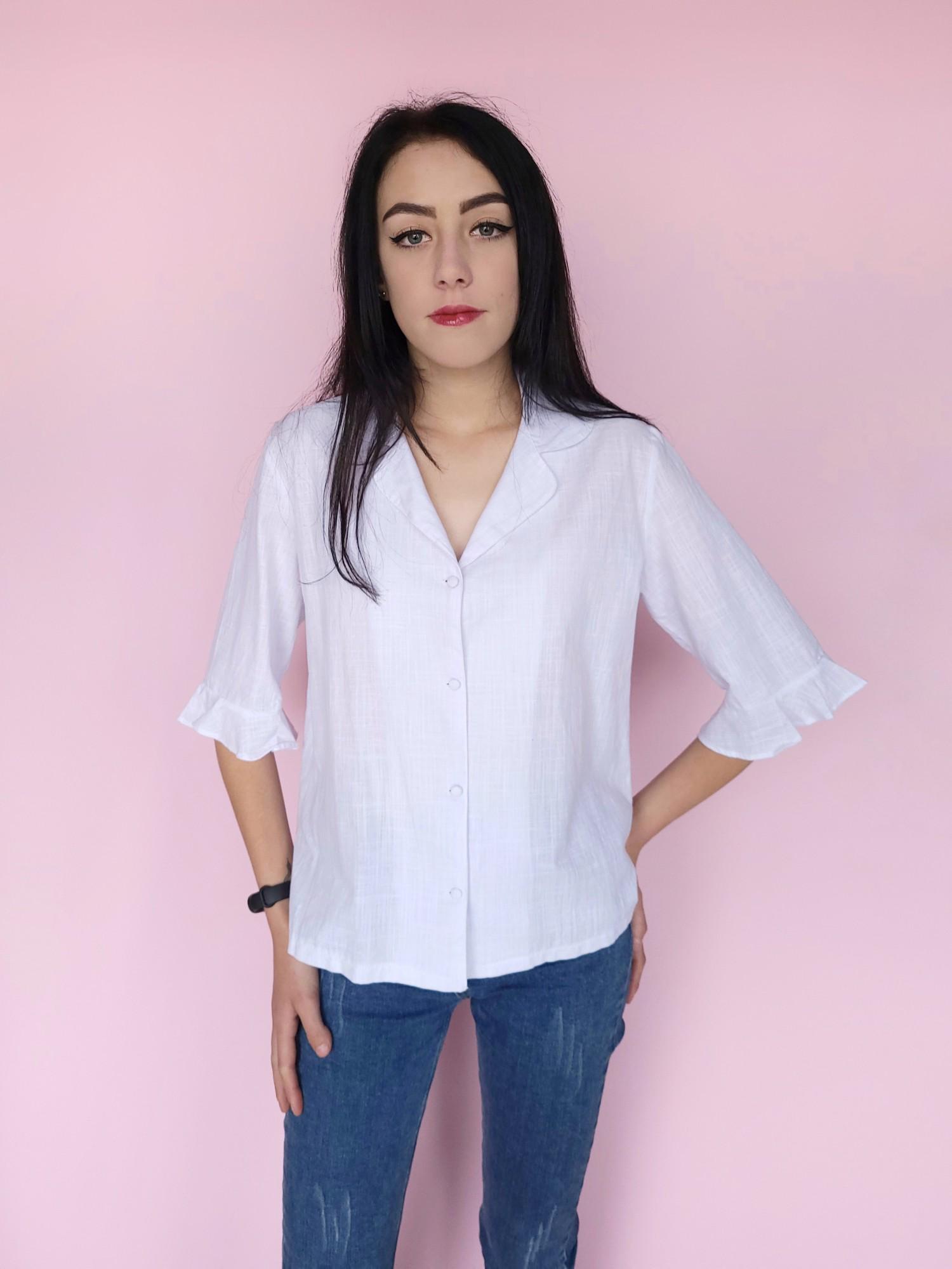 Блуза на пуговицах Nasty Gal M Белый (10421)