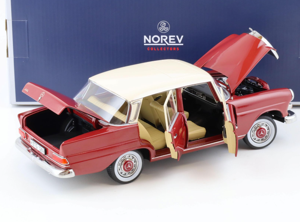 Модель автомобиля Norev 1:18 Mercedes-Benz 200 W110 Limousine 1966 Red/Beige (183706) - фото 4 Модель автомобиля Norev 1:18 Mercedes-Benz 200 W110 Limousine 1966 Red/Beige (183706) - фото 4