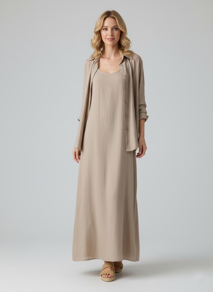 Костюм-двойка женский летнее платье и рубашка L (GF-14) - фото 2