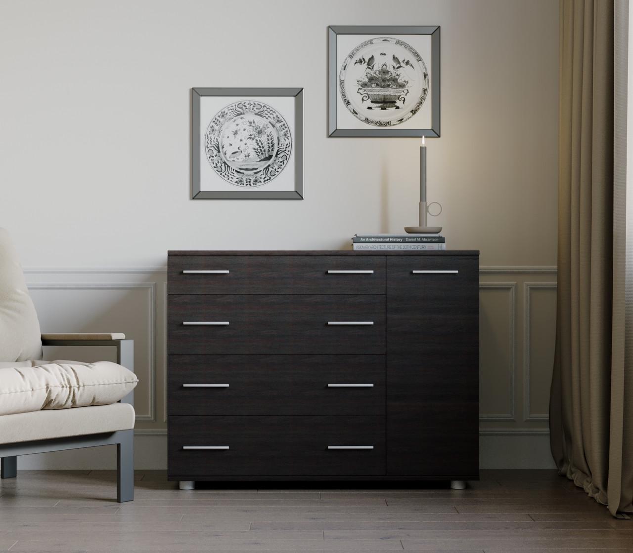 Комод для спальни Эверест с 4-мя ящиками К-3 100х38х73 см Венге темный (DTM-2042)