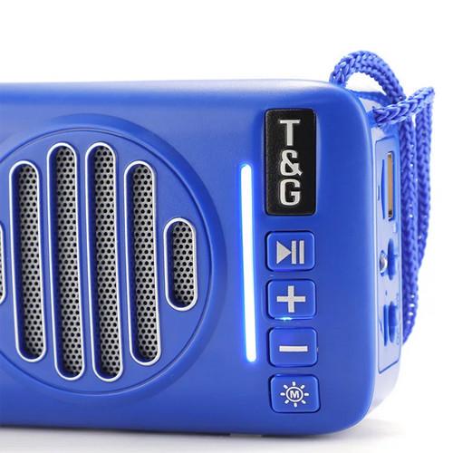 Колонка портативна Bluetooth TG368 на сонячній батареї Blue (2135321698) - фото 3