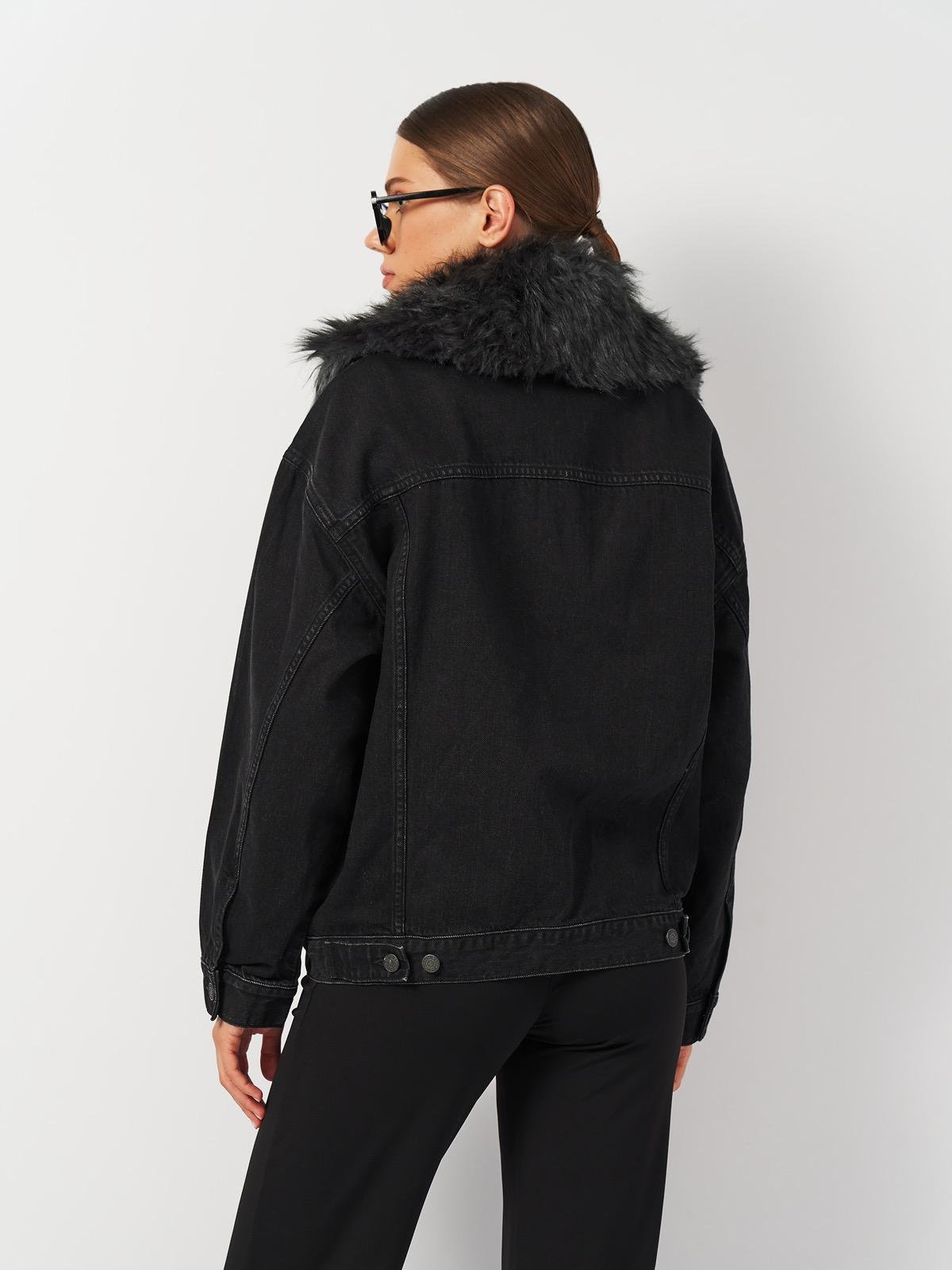 Куртка джинсова р. 38 Чорний (4494495ral) - фото 2 Куртка джинсова р. 38 Чорний (4494495ral) - фото 2