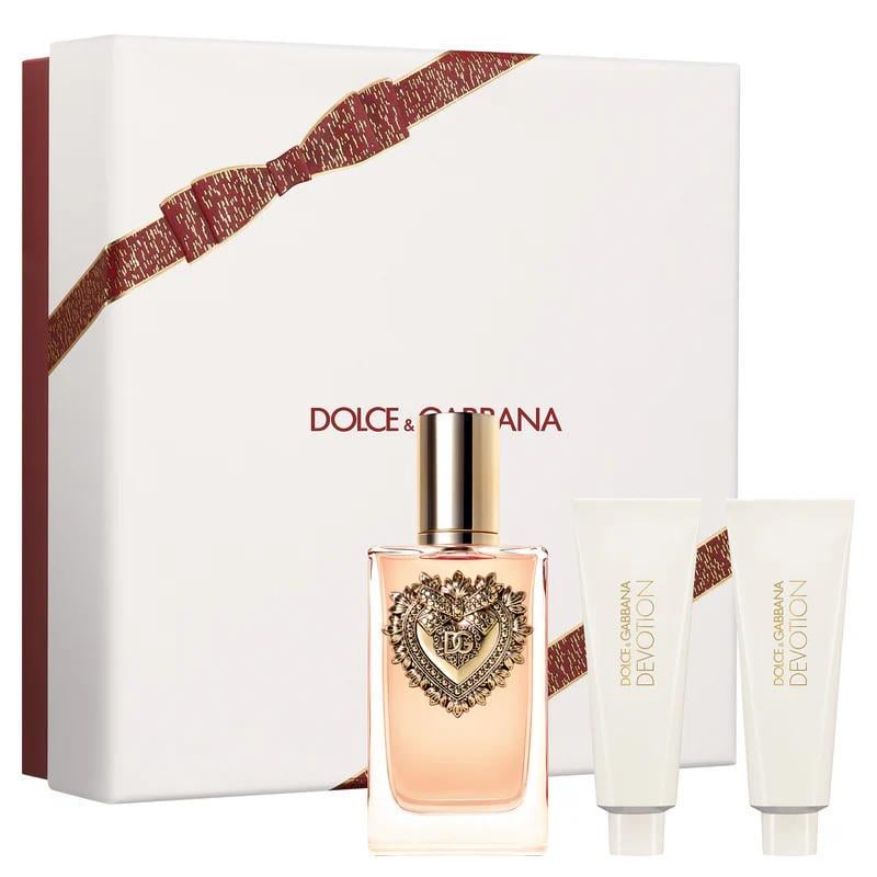 Подарочный набор для женщин Dolce&Gabbana Devotion парфюмированная вода 100 мл/лосьон для тела 50 мл/гель для душа 50 мл (402863)