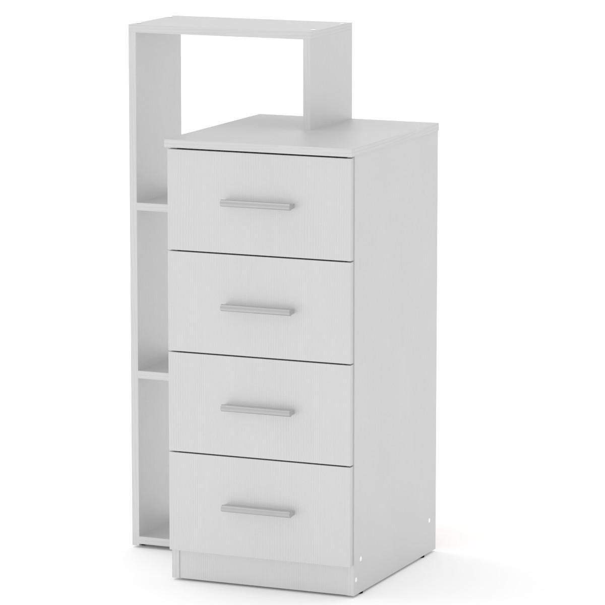 Комод на 4 ящика с полками Компанит 4-1Л Альба/Белый - фото 1 Комод на 4 ящика с полками Компанит 4-1Л Альба/Белый - фото 1