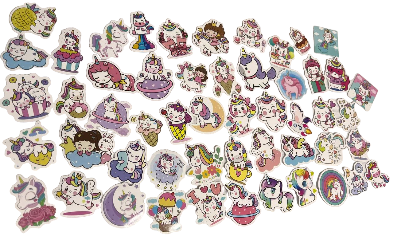 Набор виниловых стикеров Единороги 50 шт. (35586)