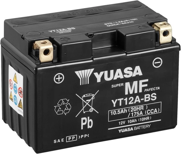 Аккумулятор YuasaBatteryEuropeGmb МОТО MF VRLA Battery YT12A-BS сухозаряженный 12V 10Ah