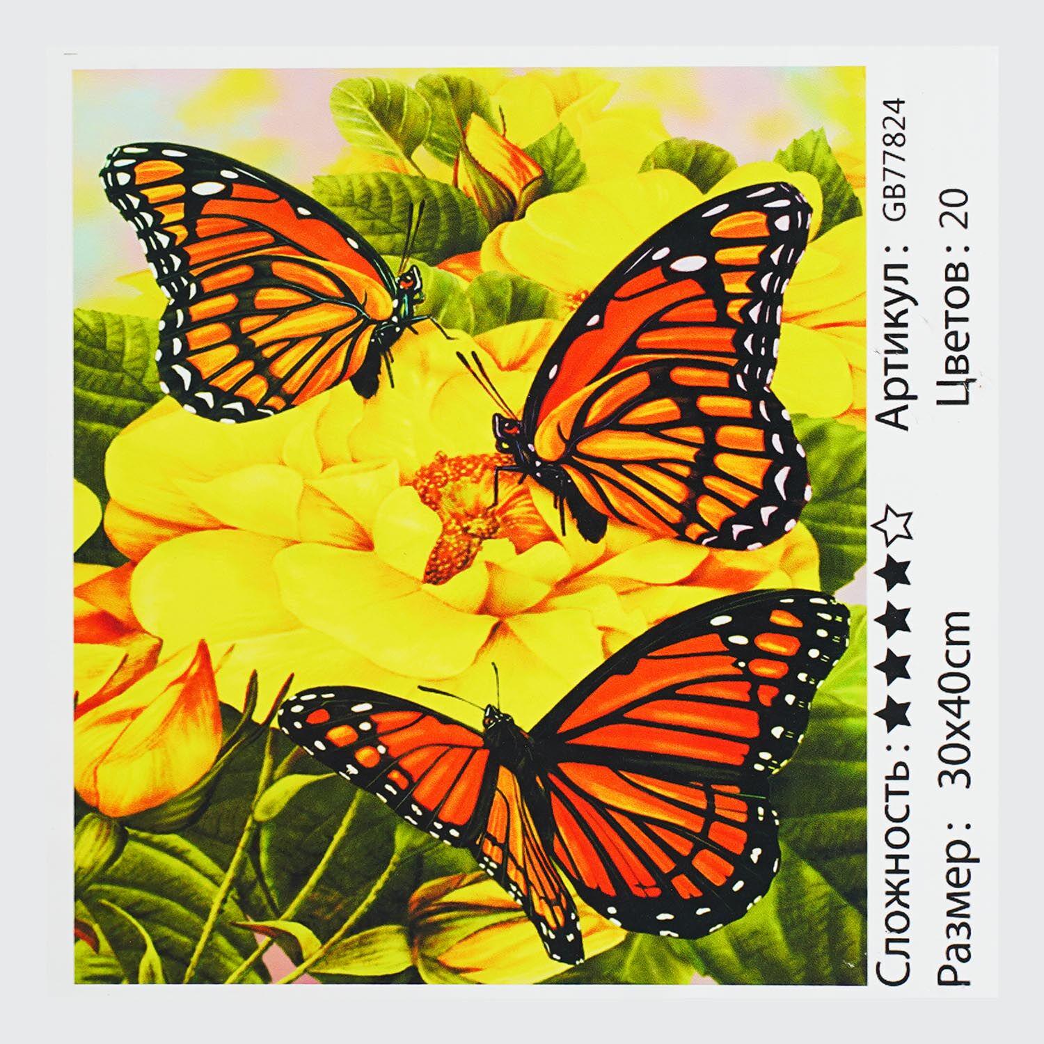 Алмазная мозаика TK Group Три бабочки 30х40 см (GB 77824)