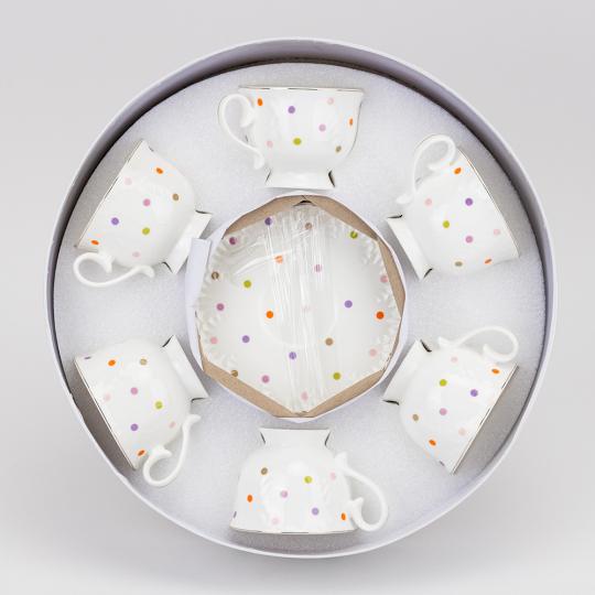 Набір чашок з блюдцями Крапка 250 мл на 6 персон (192960)