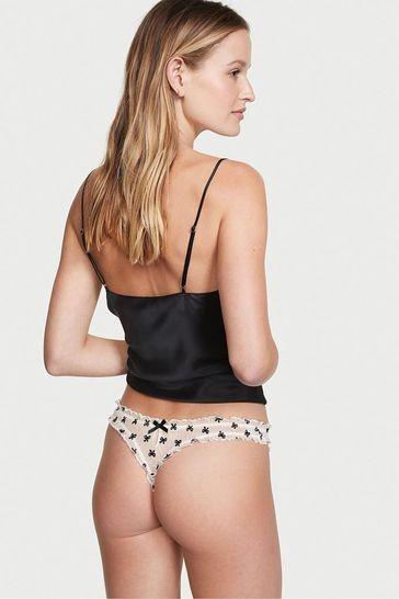 Трусики Victoria's Secret Ruffle Mesh Thong Panty M Білий - фото 3