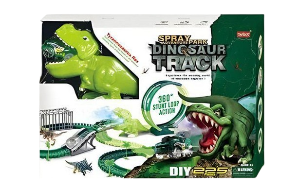 Автотрек Дино Площадка со светом/звуком и аксессуарами 225 элементов 500 см (354)