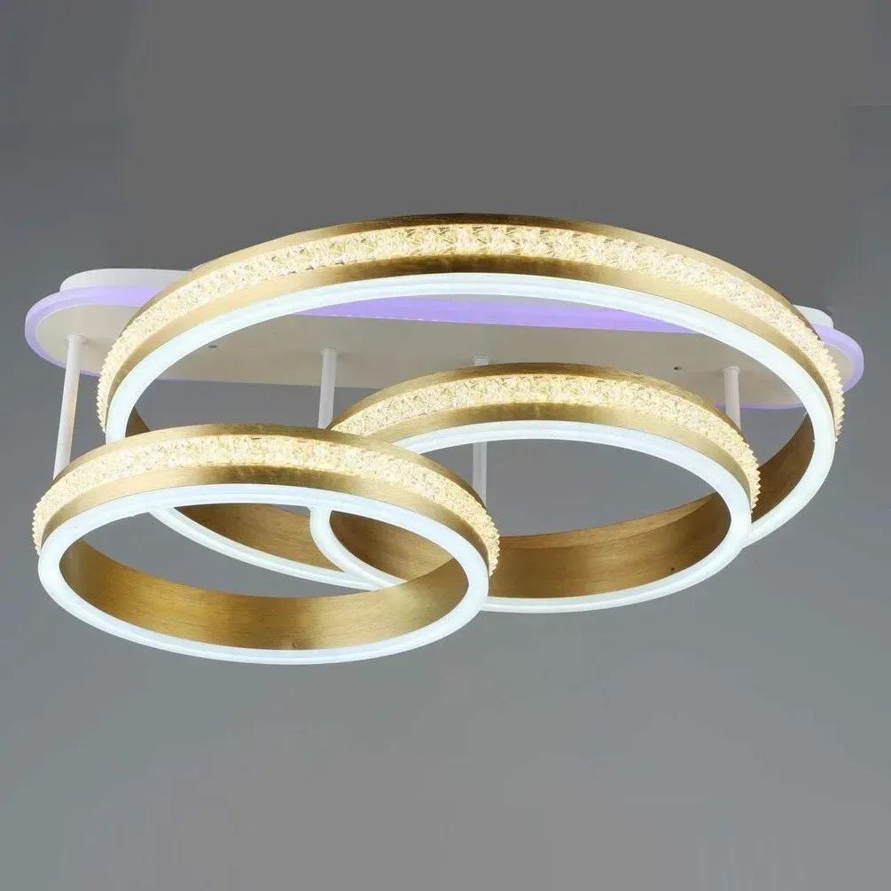 LED-люстра потолочная Sirius 145W с круглыми акриловыми плафонами 3000/6500К IP20 B YH541/3 (28686784)