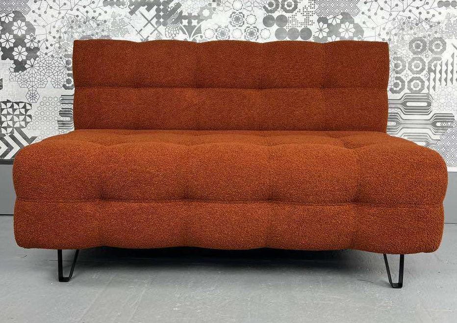 Диван офісний Vi-Tall b-1 букле на металевих ніжках 195х59х76 см Помаранчевий