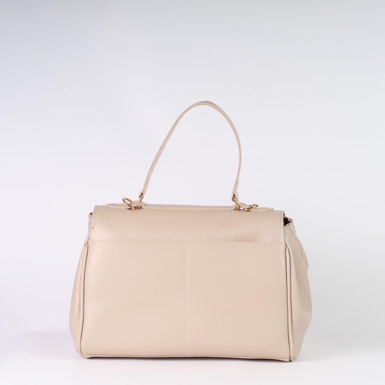 Сумка женская почтальона из экокожи XENIA № 67-24 Черный/Бежевый - фото 3