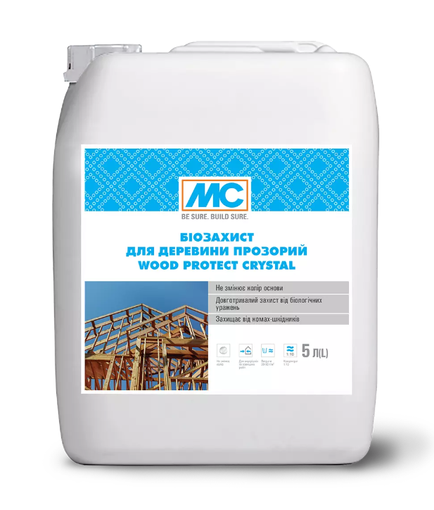 Біозахист для деревини MC-Bauchemie Wood Protect Crystal 5 л Прозорий