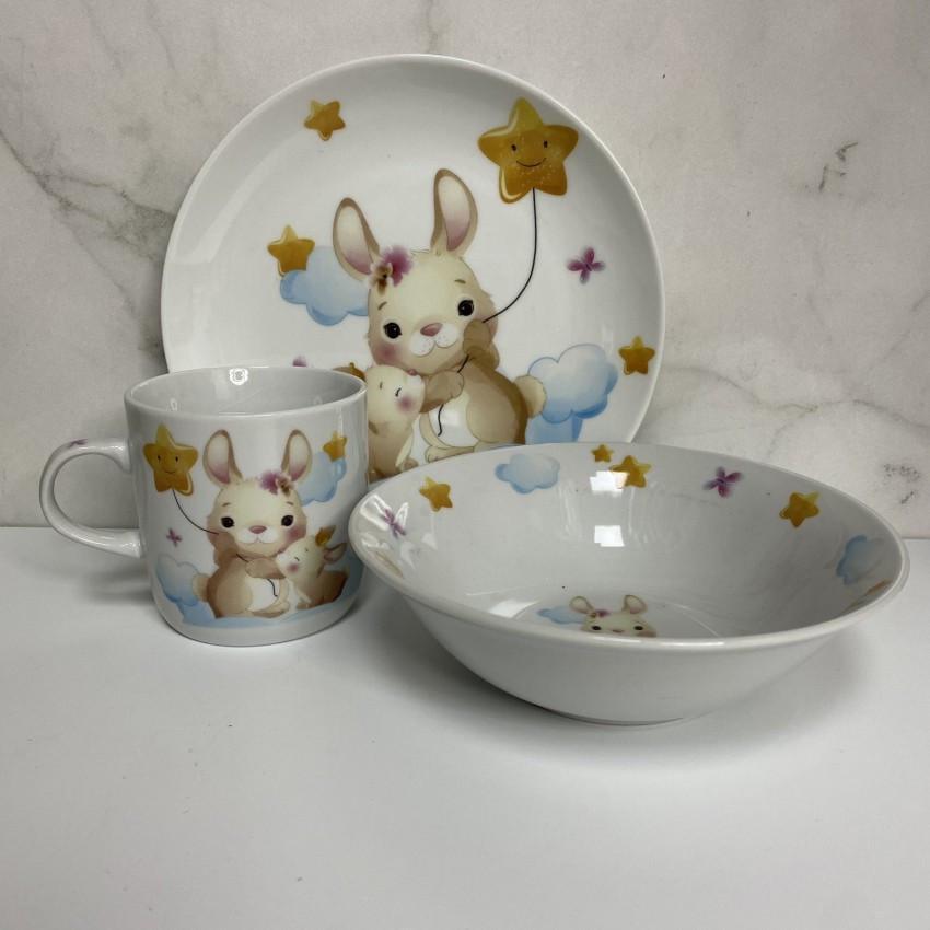 Набір дитячого посуду Bunny порцеляна 3 пр. (C724)