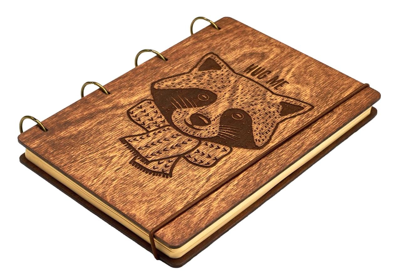 Блокнот с обложкой из фанеры HUG ME темный А5 60 л. (7323)