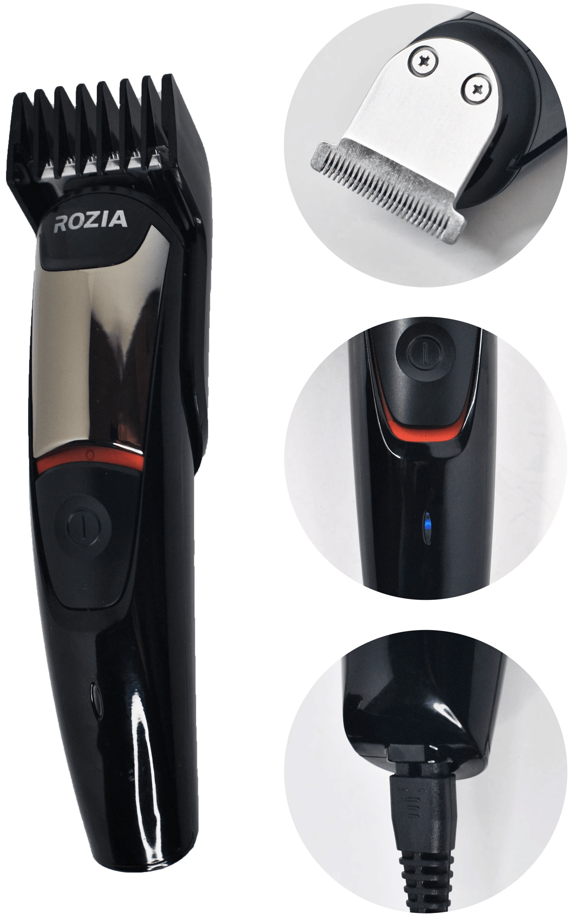 Триммер Rozia Grooming профессиональный 6в1 с насадками IPX6 Black - фото 2