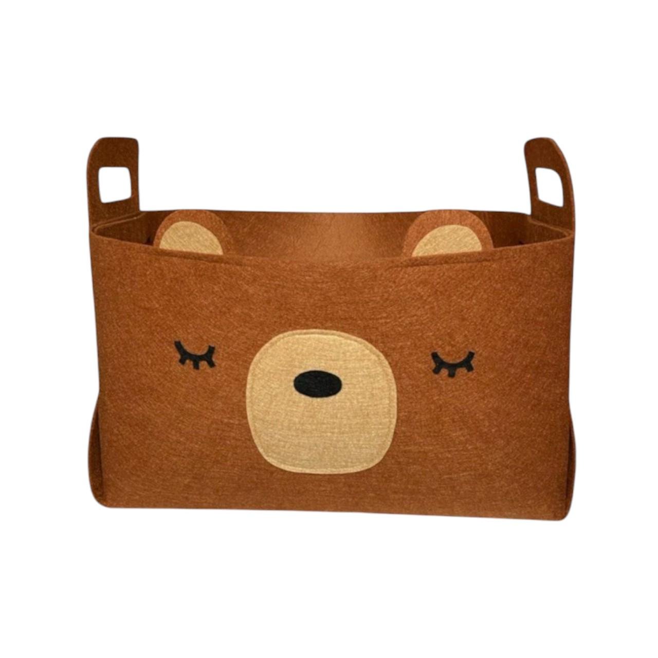 Корзина для игрушек из фетра Медвежонок 37х24х22 см (30484077)