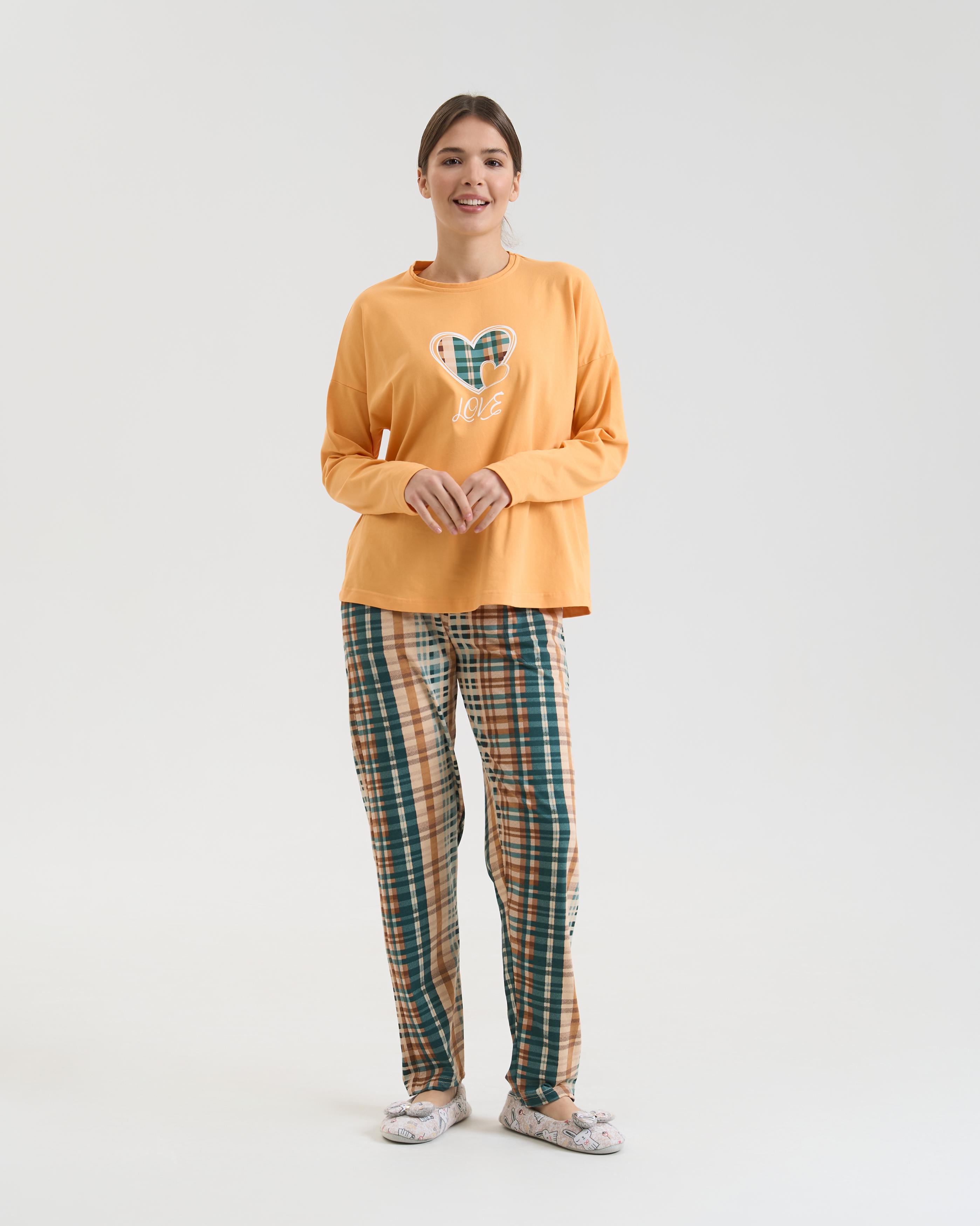 Комплект женский со штанами в клетку Love 96848 M Желтый