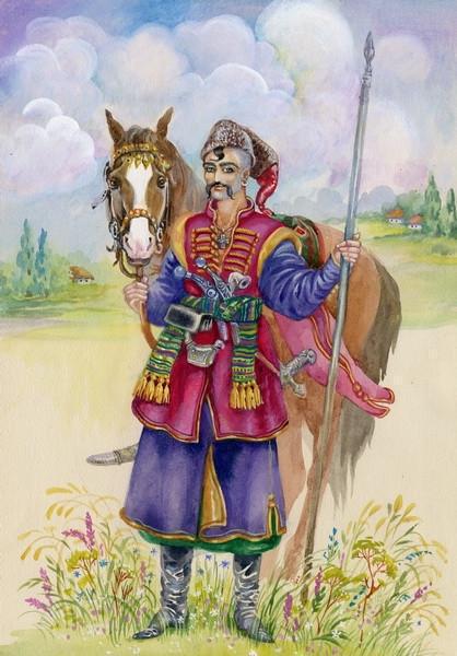 Алмазная мозаика Казак Мамай Надежда Старовойтова 5D 40х50 см (189742)