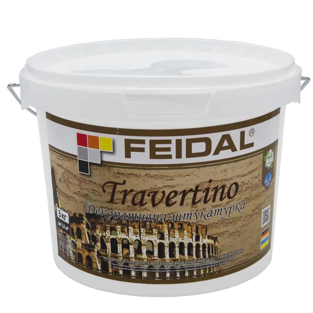 Декоративна штукатурка Feidal Travertino акрилова Білий 3 кг