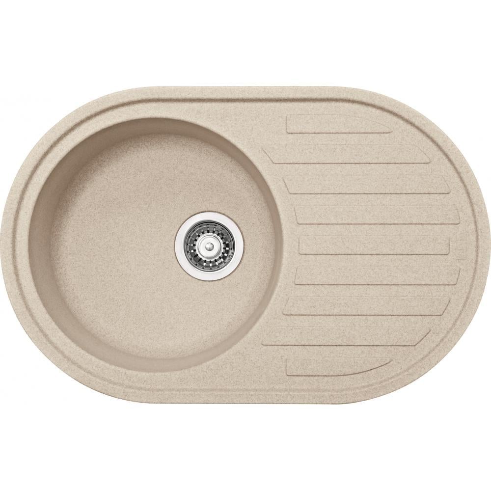 Мойка кухонная с крылом Franke Ronda ROG 611 овальная фрагранит 770х500 мм Beige (114.0254.780)