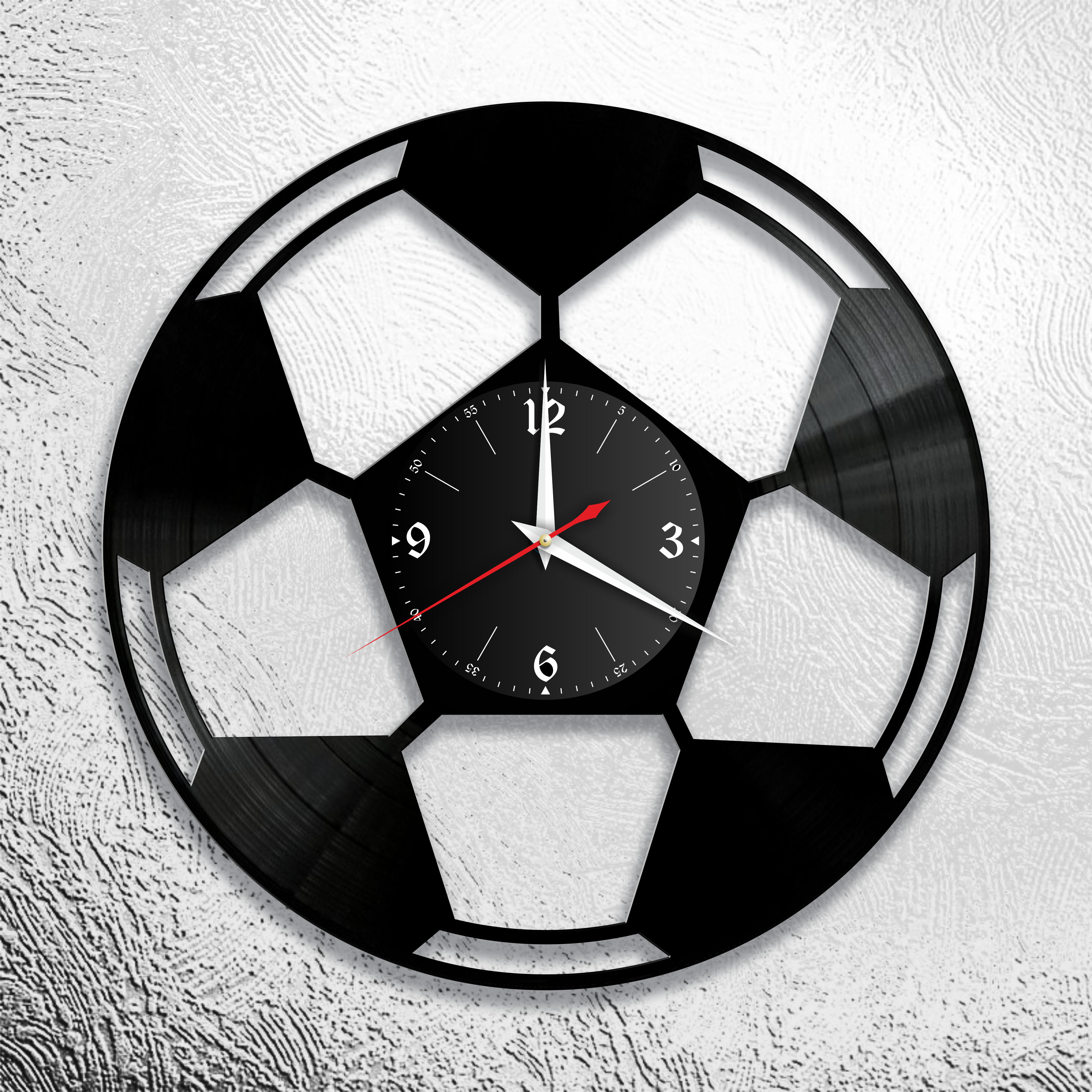 Годинник настінний Футбольний м'яч 0974 з вінилової платівки