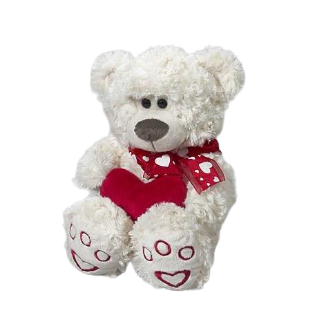 Мягкая игрушка Morgenroth Мишка с сердцем и лентой 20х27 см Белый (ST-7087A1-C1-8-5)