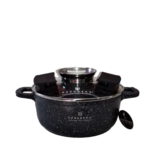 Котел с крышкой Edenberg EB-8119 алюминиевый круглый с мраморным покрытием 5,6 л 26 см (57-46-EB-8119)