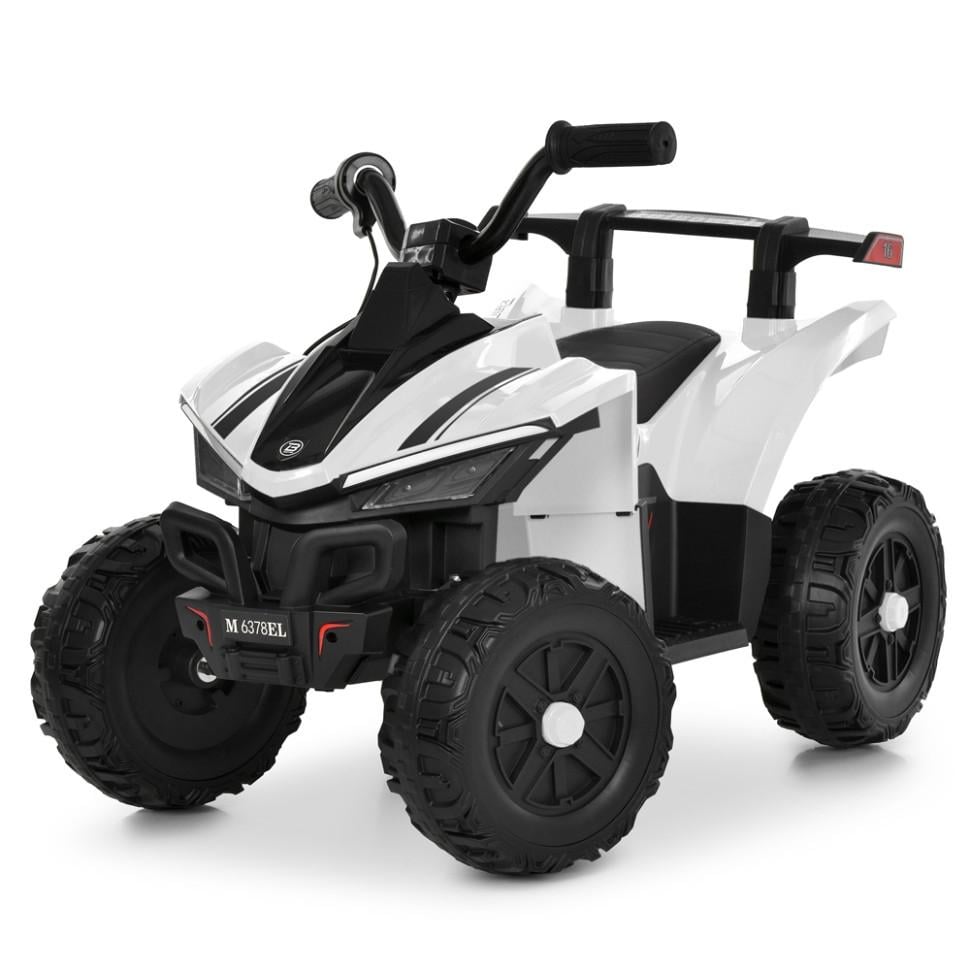 Детский электрический квадроцикл Bambi Racer 12V одноместный до 30 кг Белый (DE-169-E-979)